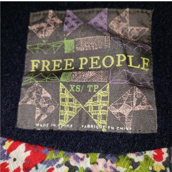 FREE PEOPLE XS Military Pea Coat, Wool Blend - Picture 3 of 8